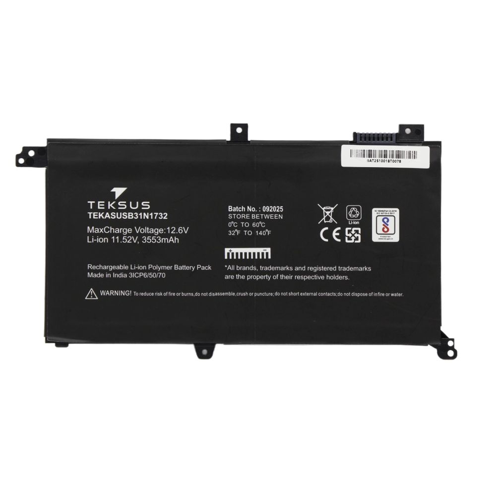 Teksus Laptop Battery Compatible For Asus X571GT | B31N1732 3C view 2